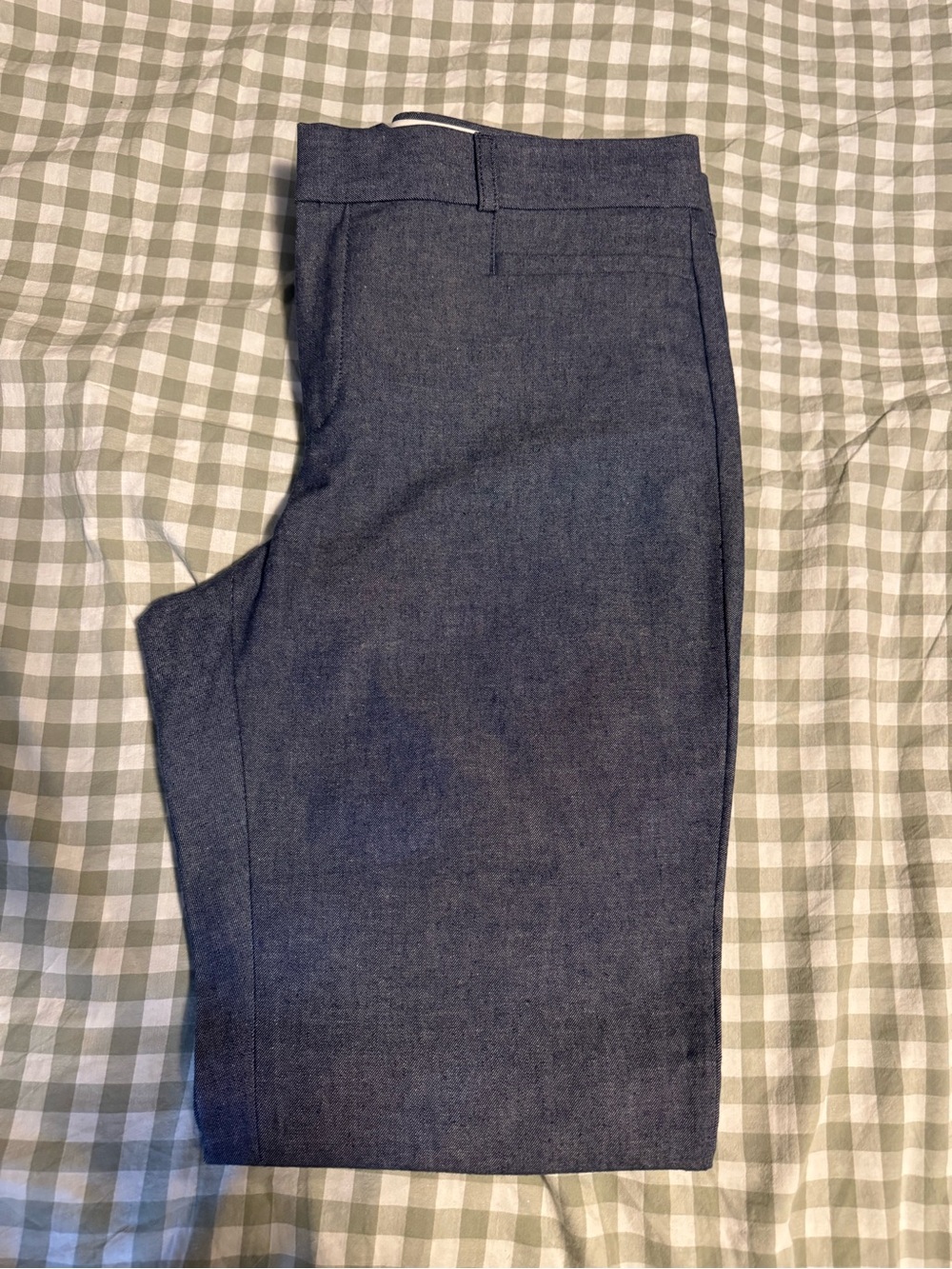 Blue summer dress pants in denim colour
